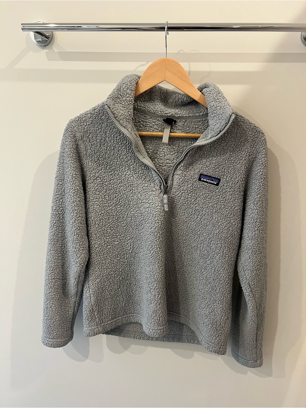 Patagonia Light Gray Sherpa Half-Zip Pullover